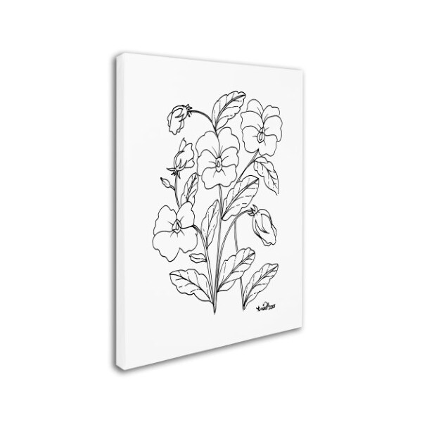 KCDoodleArt 'Simple Flower Doodle 3' Canvas Art,35x47